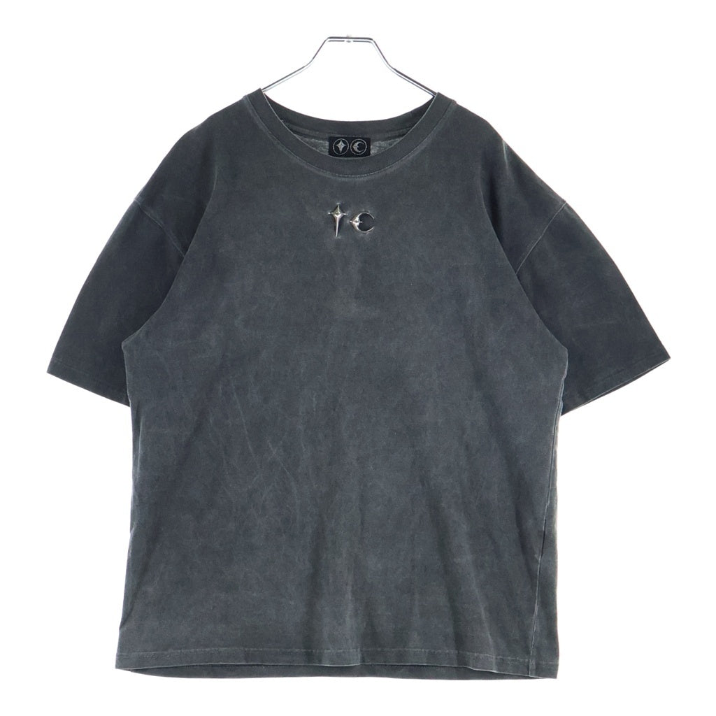 THUG CLUB(サグクラブ) 24AW TC BASIC T-SHIRT ロゴメタル 半袖クルーネックTシャツ カットソー ブラック TC24TS1503