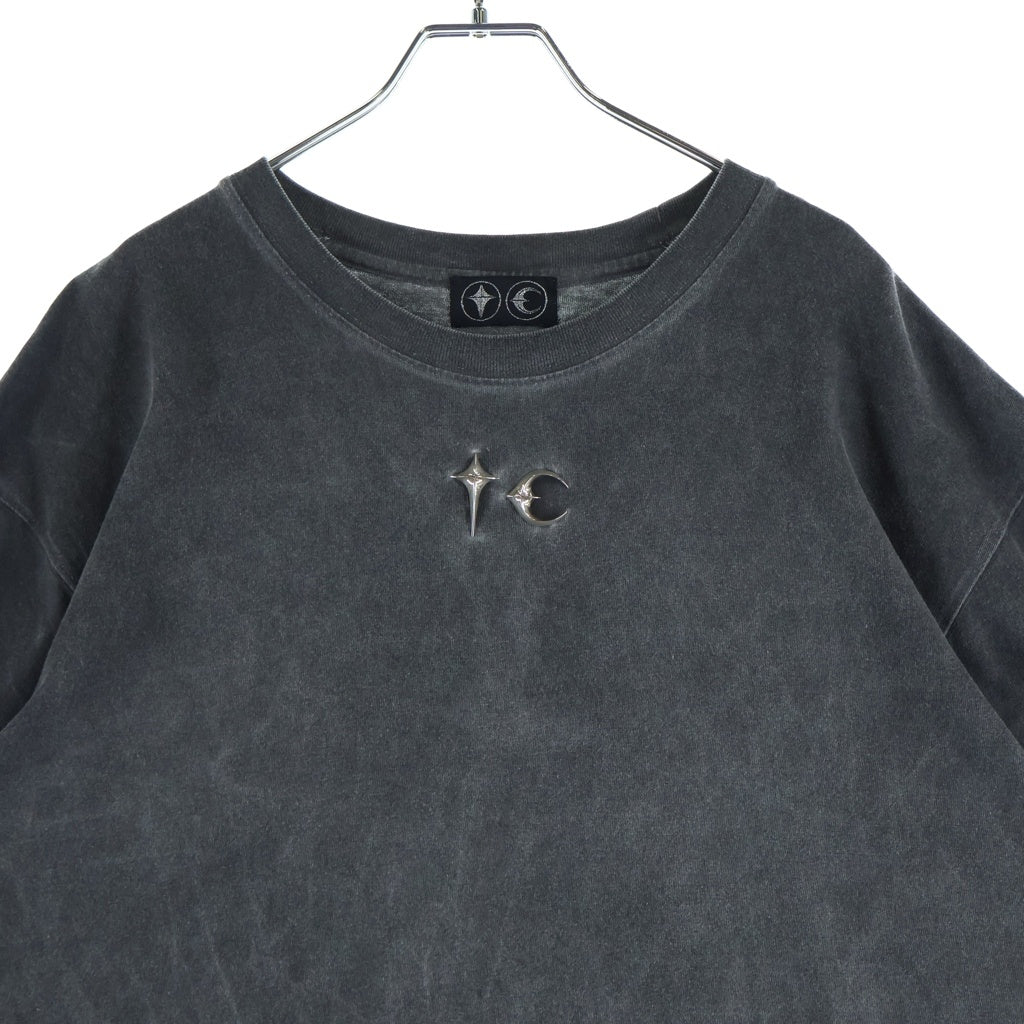 THUG CLUB(サグクラブ) 24AW TC BASIC T-SHIRT ロゴメタル 半袖クルーネックTシャツ カットソー ブラック TC24TS1503