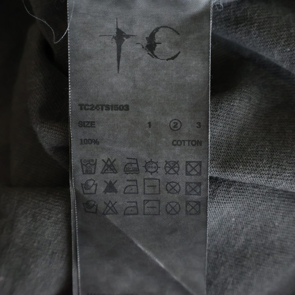 THUG CLUB(サグクラブ) 24AW TC BASIC T-SHIRT ロゴメタル 半袖クルーネックTシャツ カットソー ブラック TC24TS1503