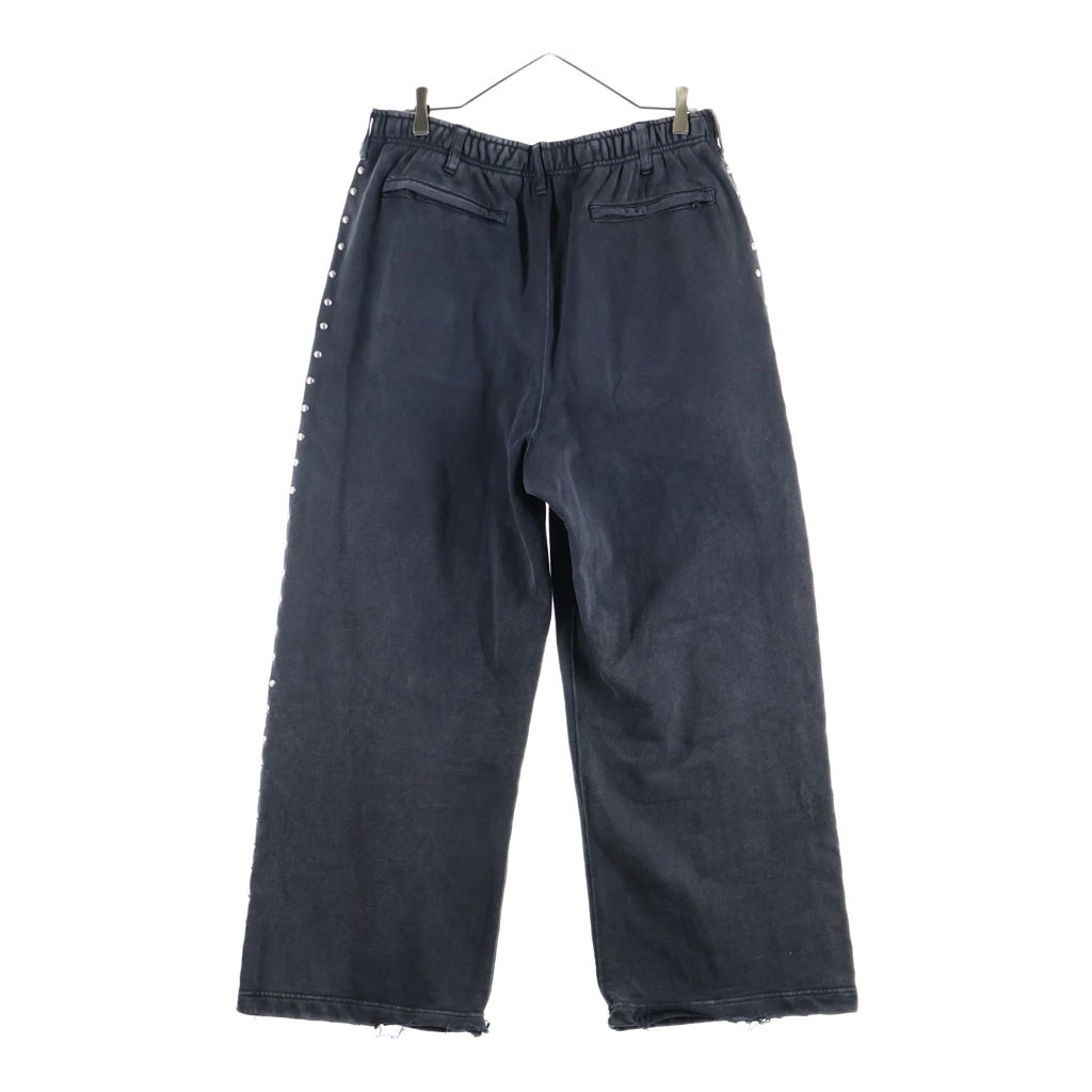 BEAMS(ビームス) FADE STUDS PANTS フェード加工 スタッズスウェットパンツ ブラック 11-24-1772-146