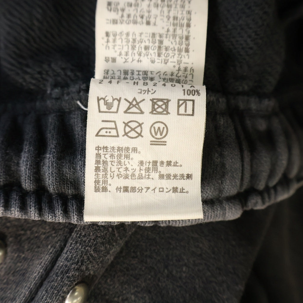 BEAMS(ビームス) FADE STUDS PANTS フェード加工 スタッズスウェットパンツ ブラック 11-24-1772-146