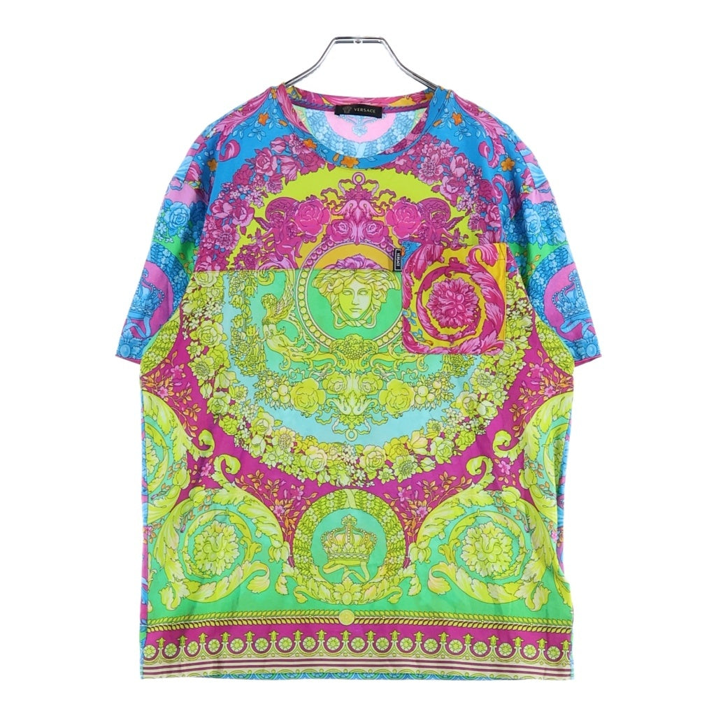 VERSACE(ヴェルサーチ) 総柄 ポケット 半袖 Tシャツ カットソー マルチカラー