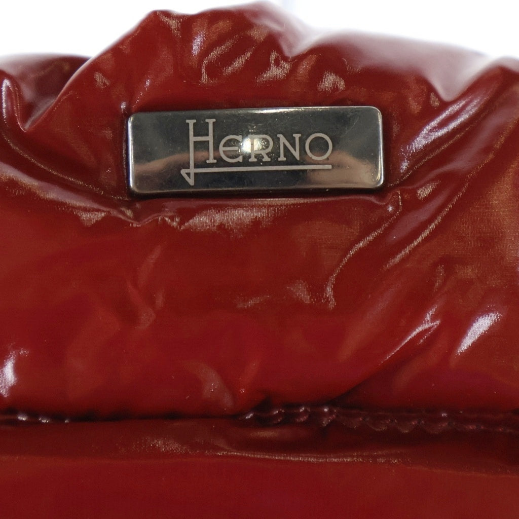 HERNO(ヘルノ) シャイニー ナイロン ジップアップ フーデット ダウンジャケット レッド PI00011UO