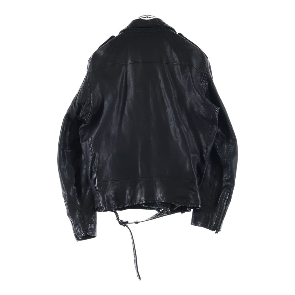ISAMU KATAYAMA BACKLASH(イサムカタヤマバックラッシュ) ×Yohji Yamamoto Cowhide Double Riders ×ヨウジヤマモト 牛革 ダブルライダースジャケット ブラック HZ-Y52-704
