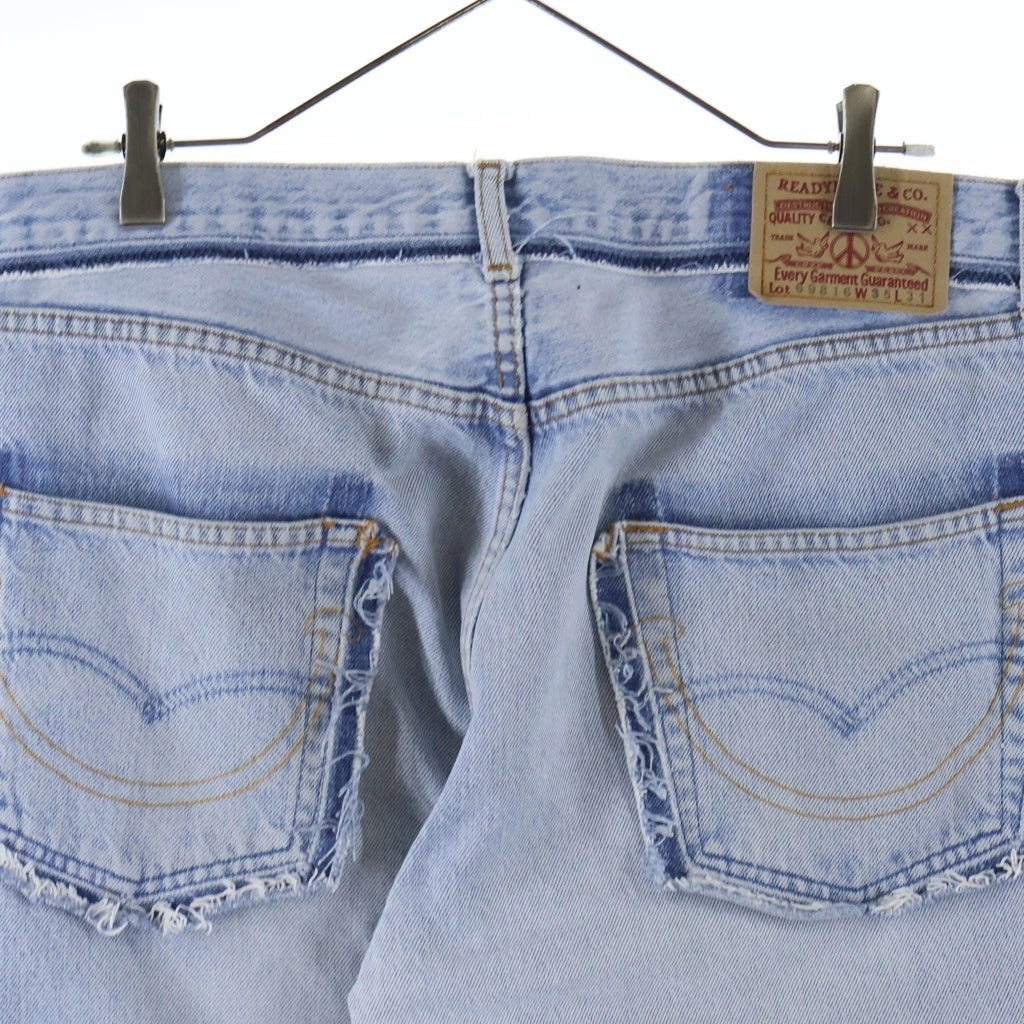 READY MADE(レディメイド) 24SS 再構築 フレア デニム パンツ インディゴ RE-CO-BL-00-00-243