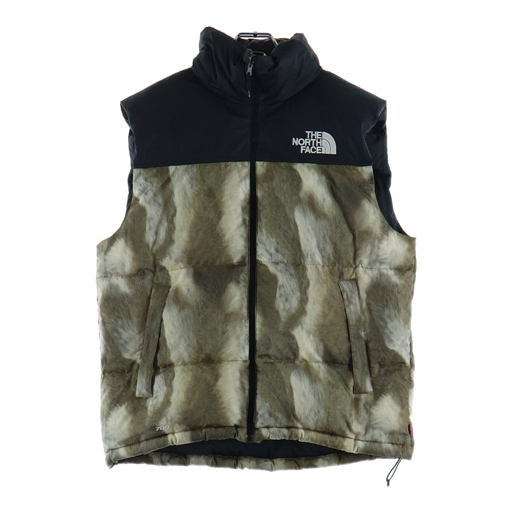 SUPREME(シュプリーム) 13AW×THE NORTH FACE ザノースフェイス Fur Print Nuptse Vest ファーヌプシダウンベスト ベージュ ND01341