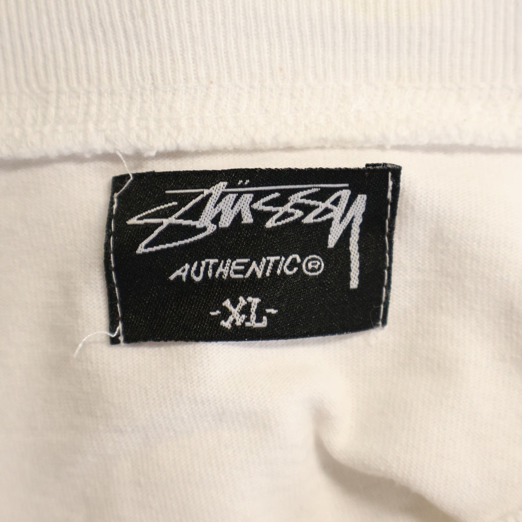 STUSSY(ステューシー) 00S OLD USA製 アーム デザイン プリント 半袖 Tシャツ カットソー ホワイト