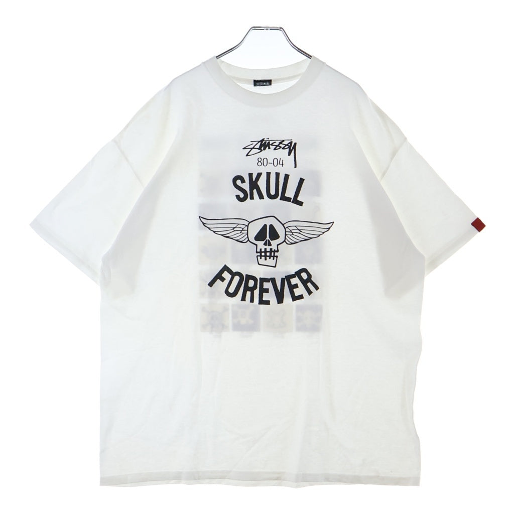 STUSSY(ステューシー) 00S 2004年 OLD レッドレーベル スカルフォーエバー ロゴプリント 半袖 Tシャツ カットソー ホワイト