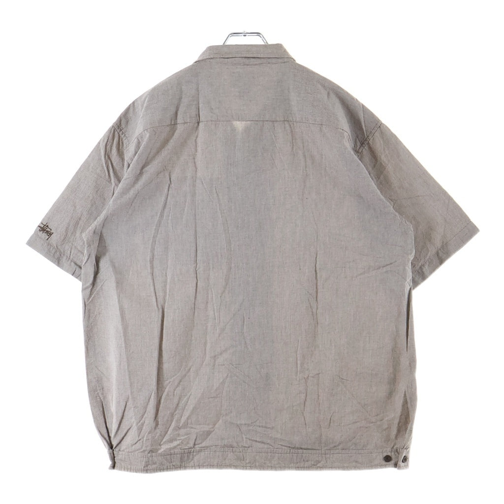 STUSSY(ステューシー) 90S OLD 紺タグ チェック 開襟 半袖 シャツ ブラウン