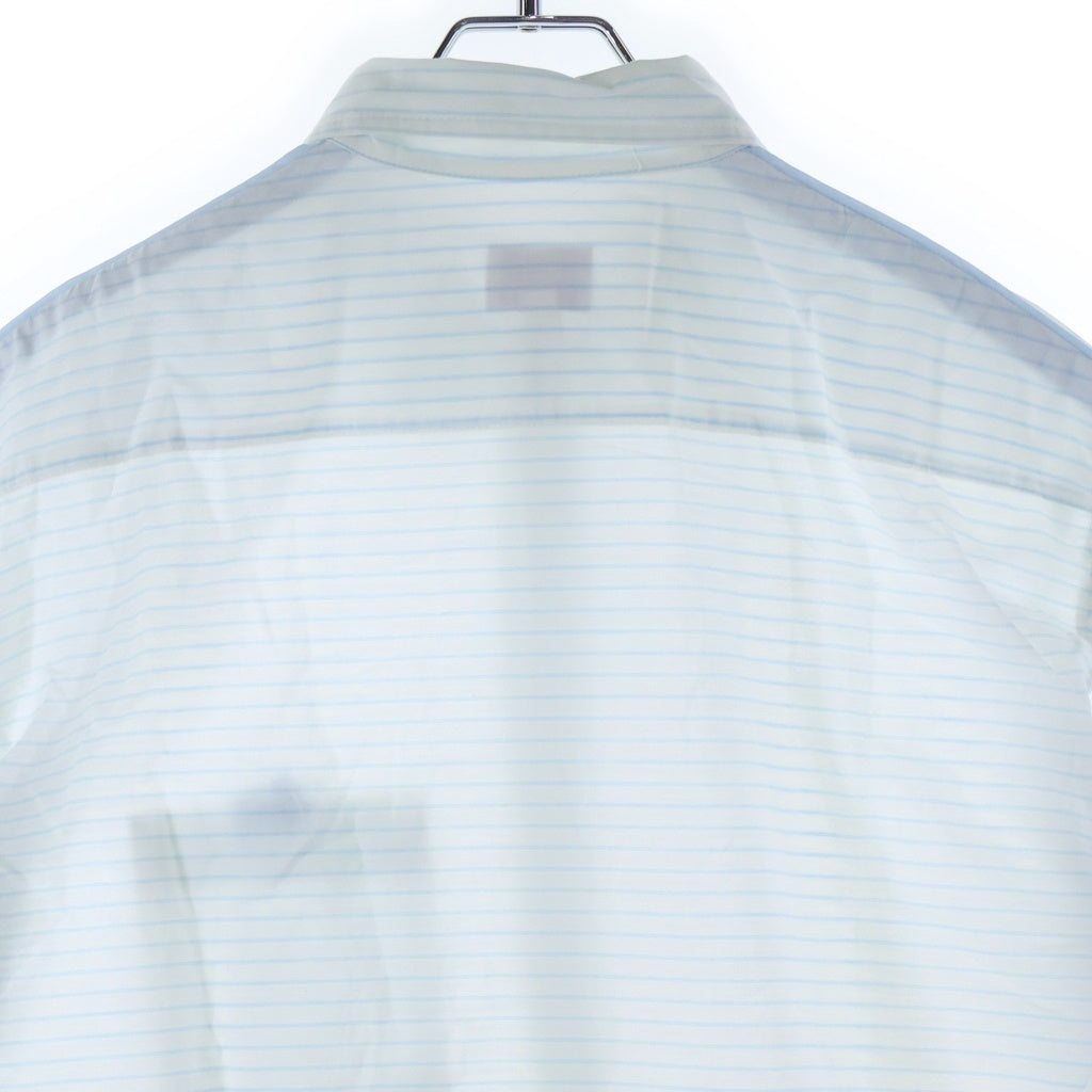 STUSSY(ステューシー) 00S OLD ボーダー ロゴ刺繍 ポケット 半袖 Tシャツ カットソー ホワイト