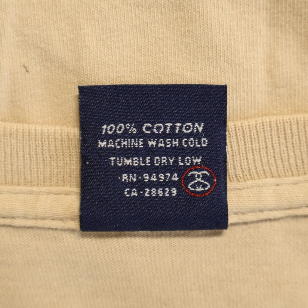 STUSSY(ステューシー) 90S OLD 紺タグ 像 ロゴ プリント 半袖 Tシャツ カットソー ベージュ