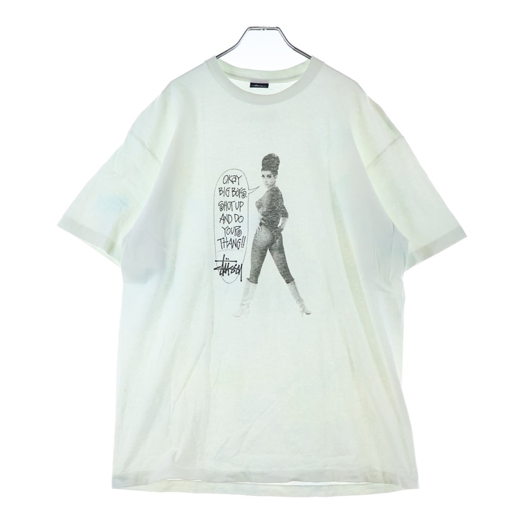 STUSSY(ステューシー) 90S OLD 紺タグ スーパーガール モデル フォト プリント 半袖 Tシャツ カットソー