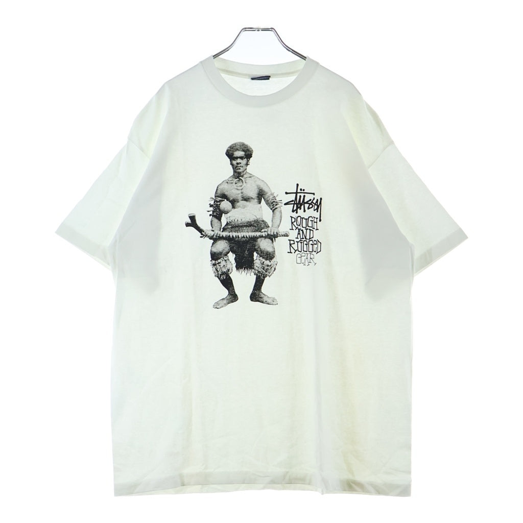 STUSSY(ステューシー) 90S OLD 紺タグ ROUGH&RUGGED GEAR フォトプリント 半袖 Tシャツ カットソー ホワイト