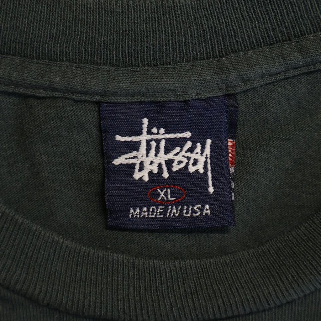 STUSSY(ステューシー) 90S OLD 紺タグ USA製 セックスピストルズ STUSSY IN THE UK TOUR ロゴ プリント 半袖 Tシャツ カットソー ブラック