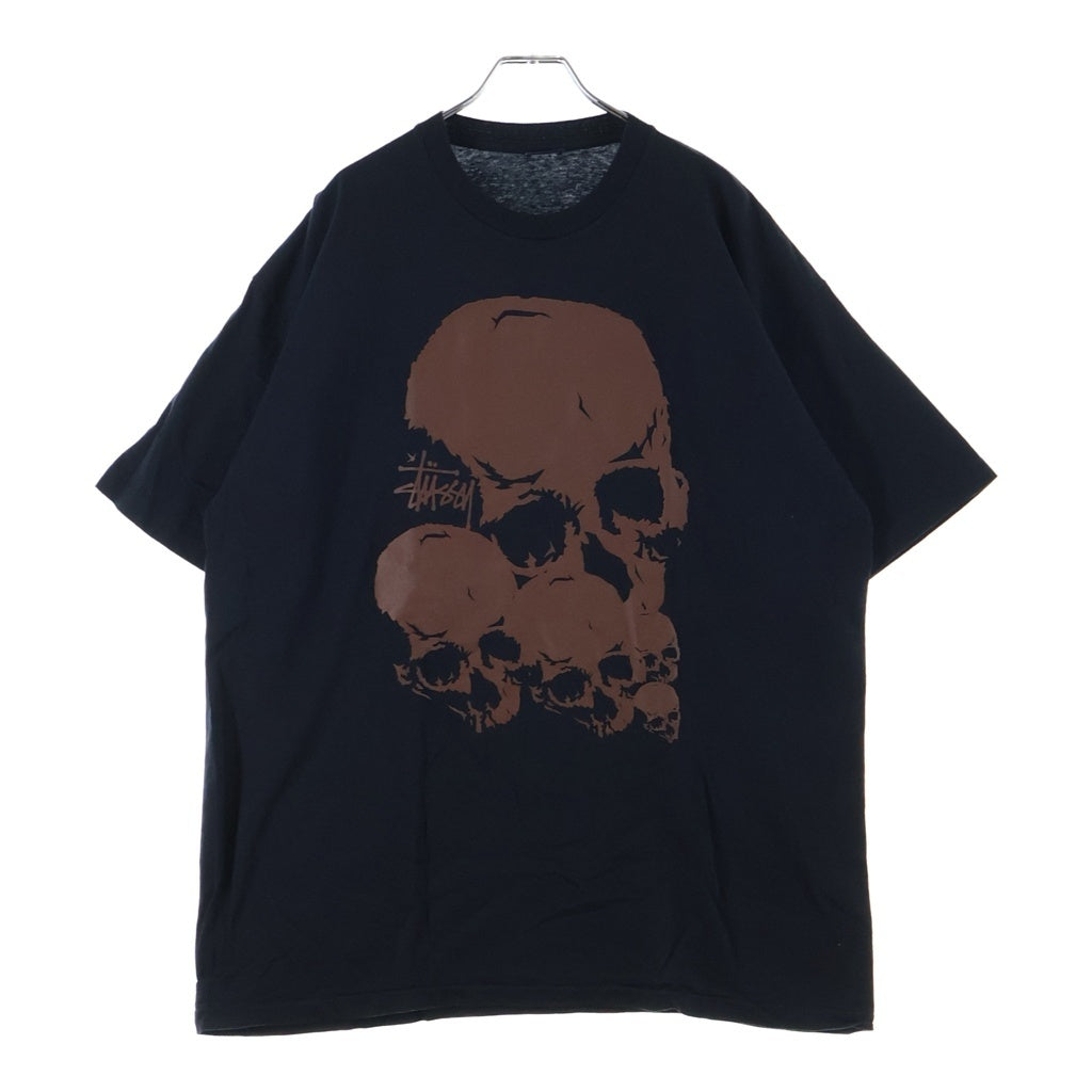 STUSSY(ステューシー) 00S OLD スカル ロゴ プリント 半袖 Tシャツ カットソー ブラック
