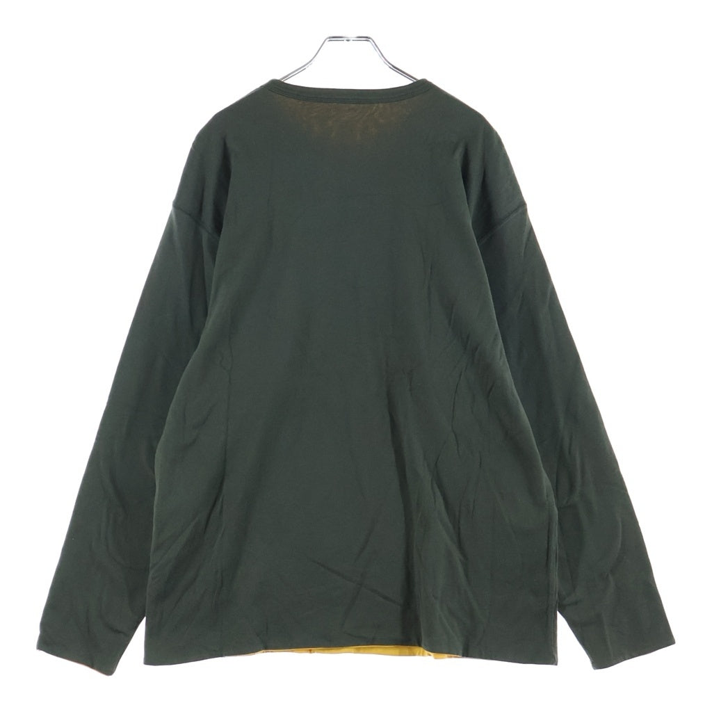 A BATHING APE(アベイシングエイプ) 90S リバーシブル ロゴプリント 長袖 カットソー カーキ/イエロー