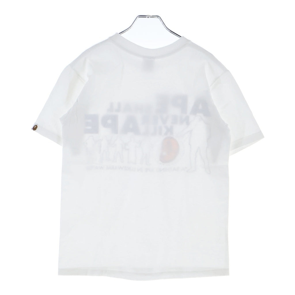 A BATHING APE(アベイシングエイプ) 90S NIGO初期 anvilタグ SHALL NEVER KILL APE ロゴ プリント 半袖 Tシャツ カットソー ホワイト
