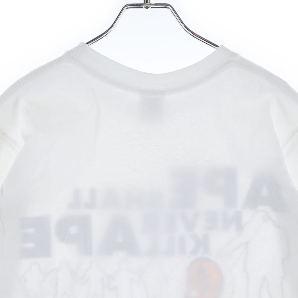 A BATHING APE(アベイシングエイプ) 90S NIGO初期 anvilタグ SHALL NEVER KILL APE ロゴ プリント 半袖 Tシャツ カットソー ホワイト