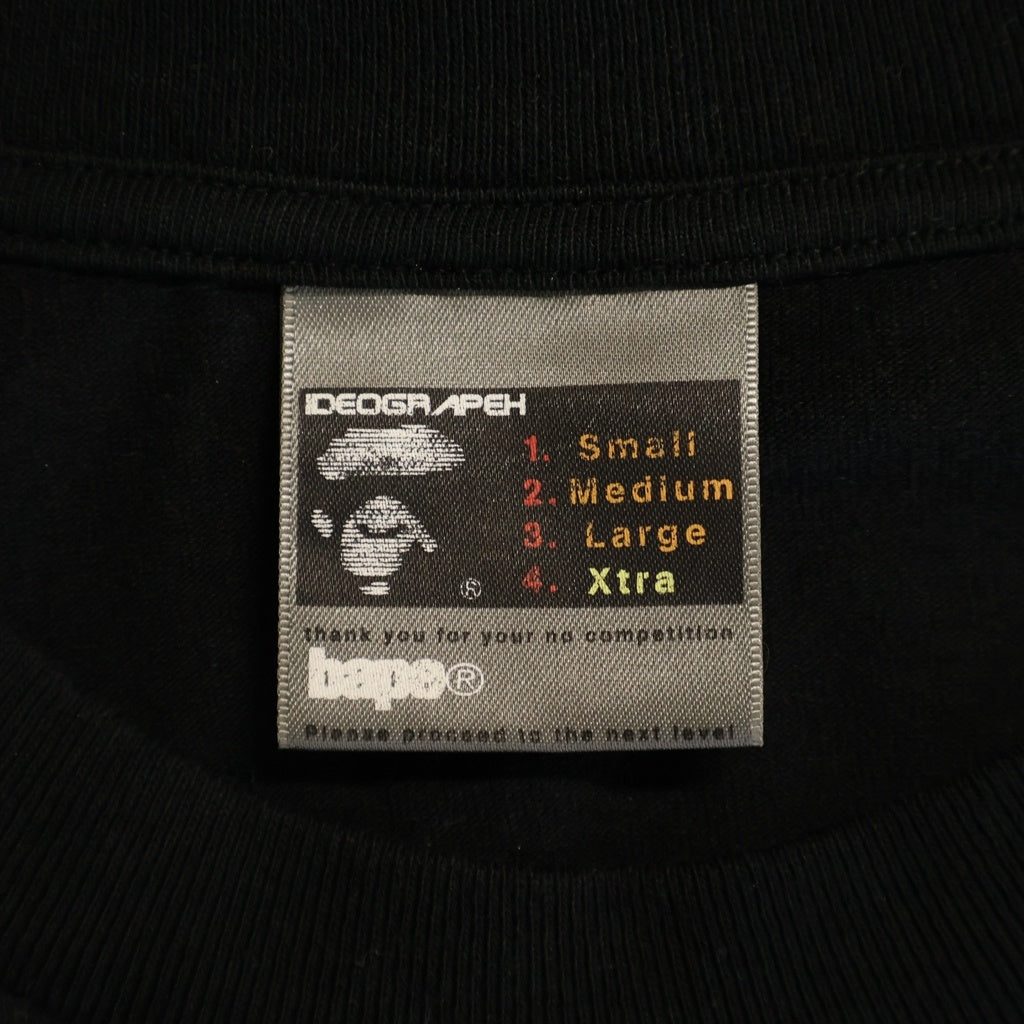 A BATHING APE(アベイシングエイプ) 00S グラデーション ロゴ プリント 長袖 Tシャツ カットソー ブラック