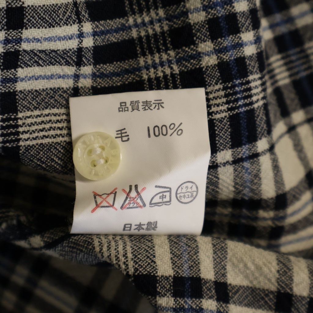 A BATHING APE(アベイシングエイプ) 90S 初期 ロゴンポイント 刺繍 ウール 長袖 シャツ マルチ