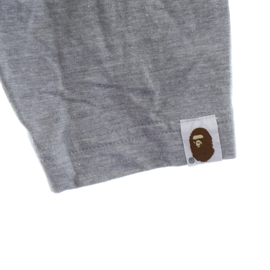A BATHING APE(アベイシングエイプ) 90S OLD カレッジロゴ ロゴプリント 長袖 Tシャツ カットソー グレー