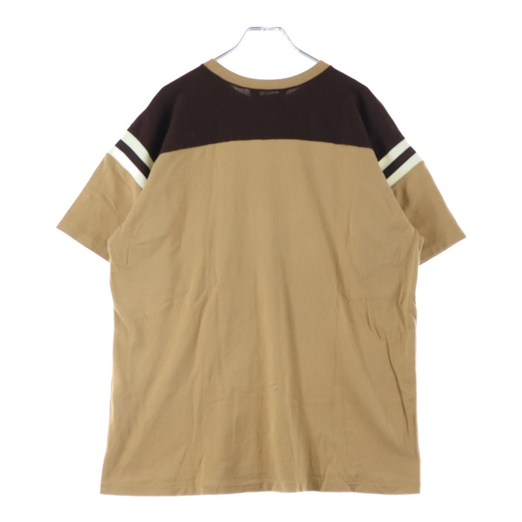 A BATHING APE(アベイシングエイプ) 90S 黒タグ 96 ロゴプリント フットボール シャツ 半袖 Tシャツ カットソー ブラウン