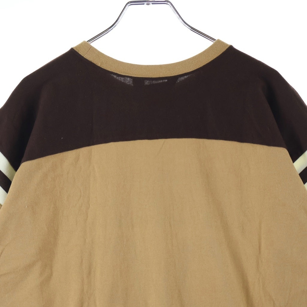 A BATHING APE(アベイシングエイプ) 90S 黒タグ 96 ロゴプリント フットボール シャツ 半袖 Tシャツ カットソー ブラウン
