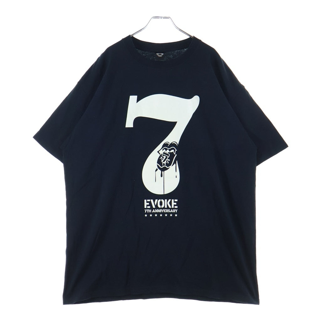 EVOKE(イヴォーク) 00S 7周年記念 ロゴプリント 半袖 Tシャツ カットソー ブラック