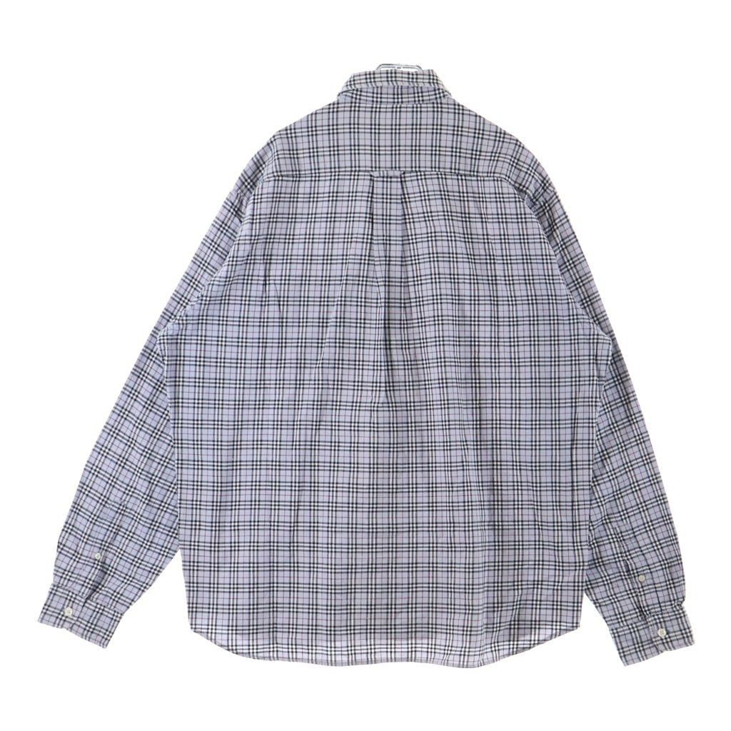 STUSSY(ステューシー) 90S 紺タグ ロゴ刺繍 ノヴァチェック 長袖 シャツ マルチカラー