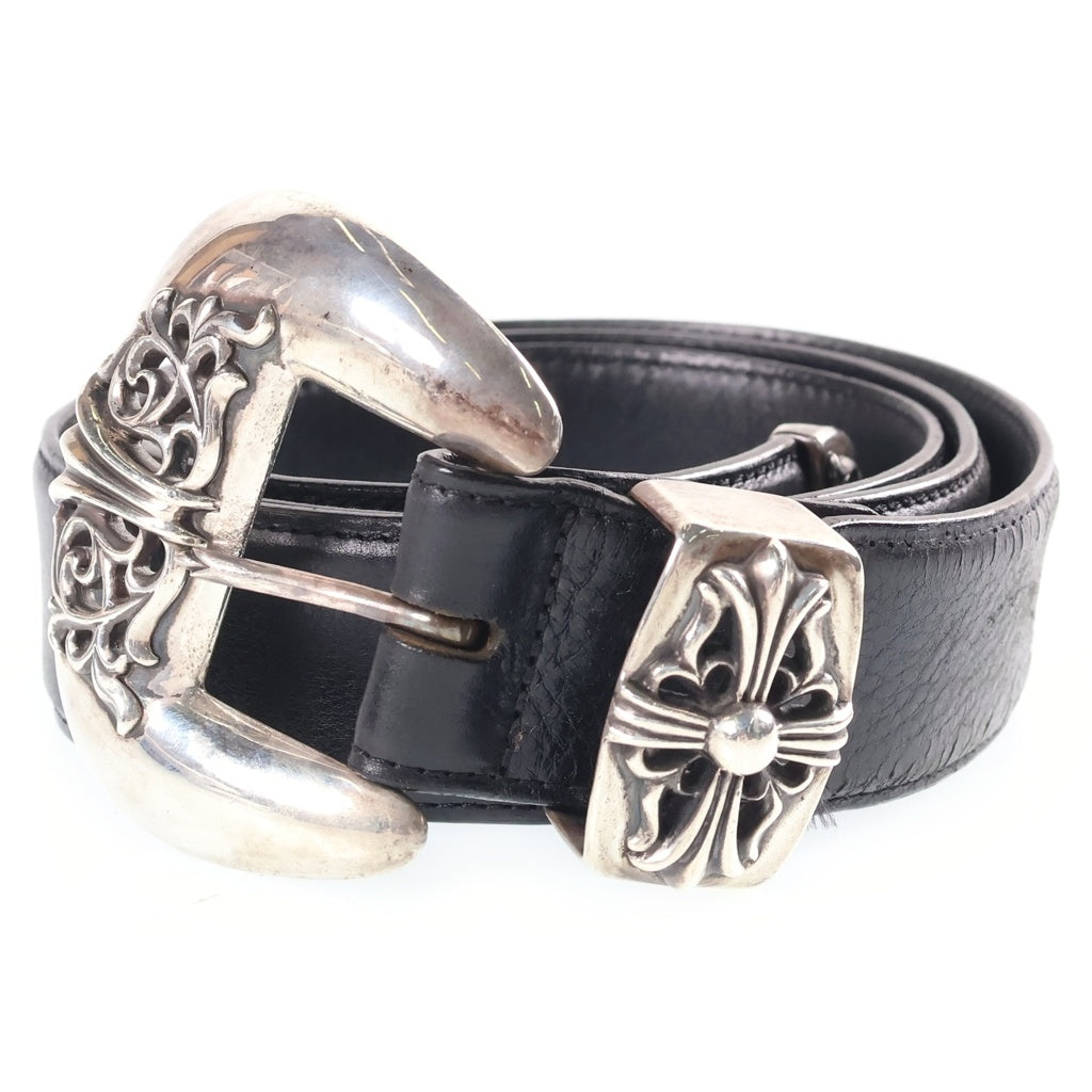 CHROME HEARTS(クロムハーツ) BLT CLASSIC 3PC クラシック3PC レザーベルト ブラック/シルバー