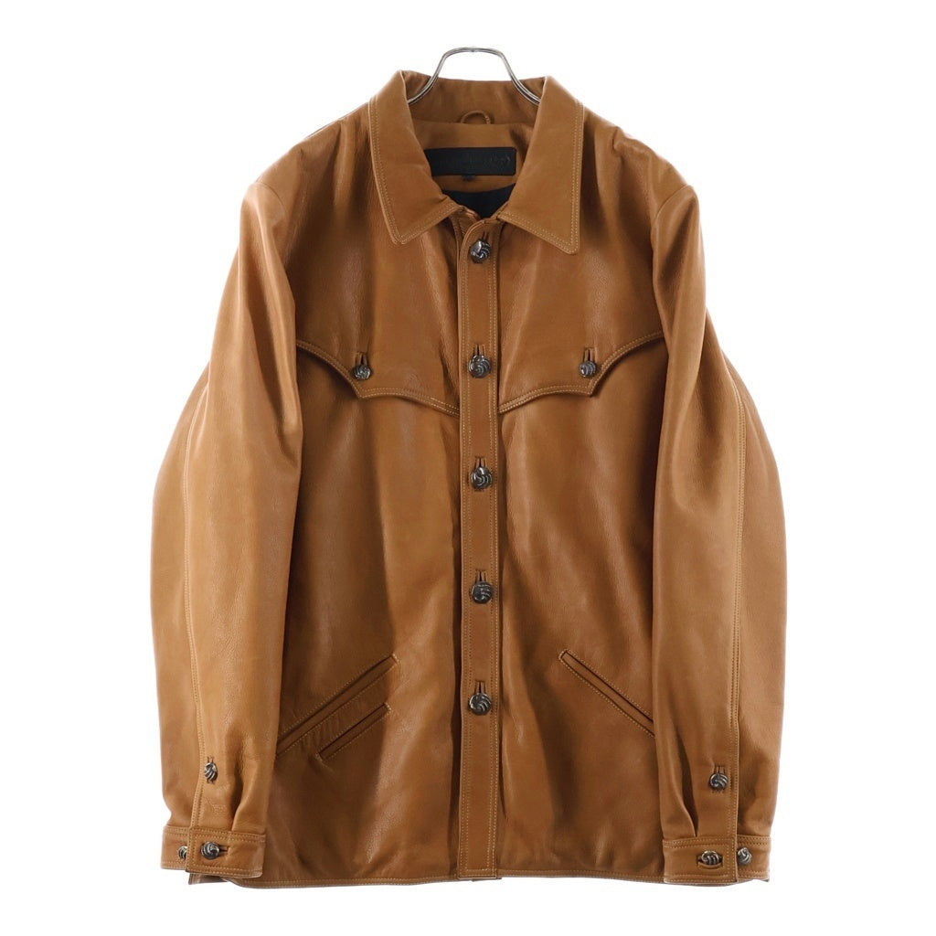 CHROME HEARTS(クロムハーツ) HUNTING JACKET クロウボタン ハンティングレザージャケット ブラウン