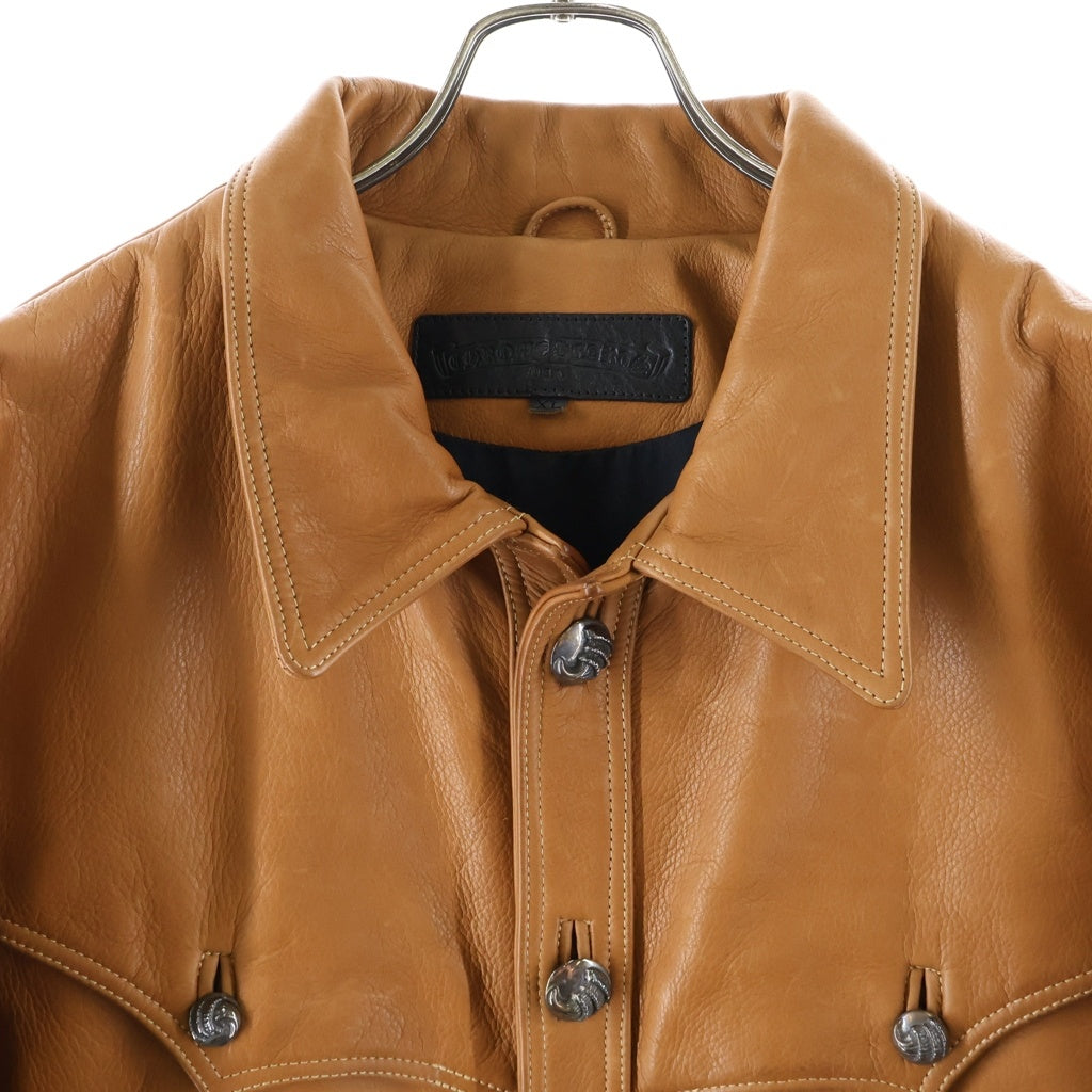 CHROME HEARTS(クロムハーツ) HUNTING JACKET クロウボタン ハンティングレザージャケット ブラウン