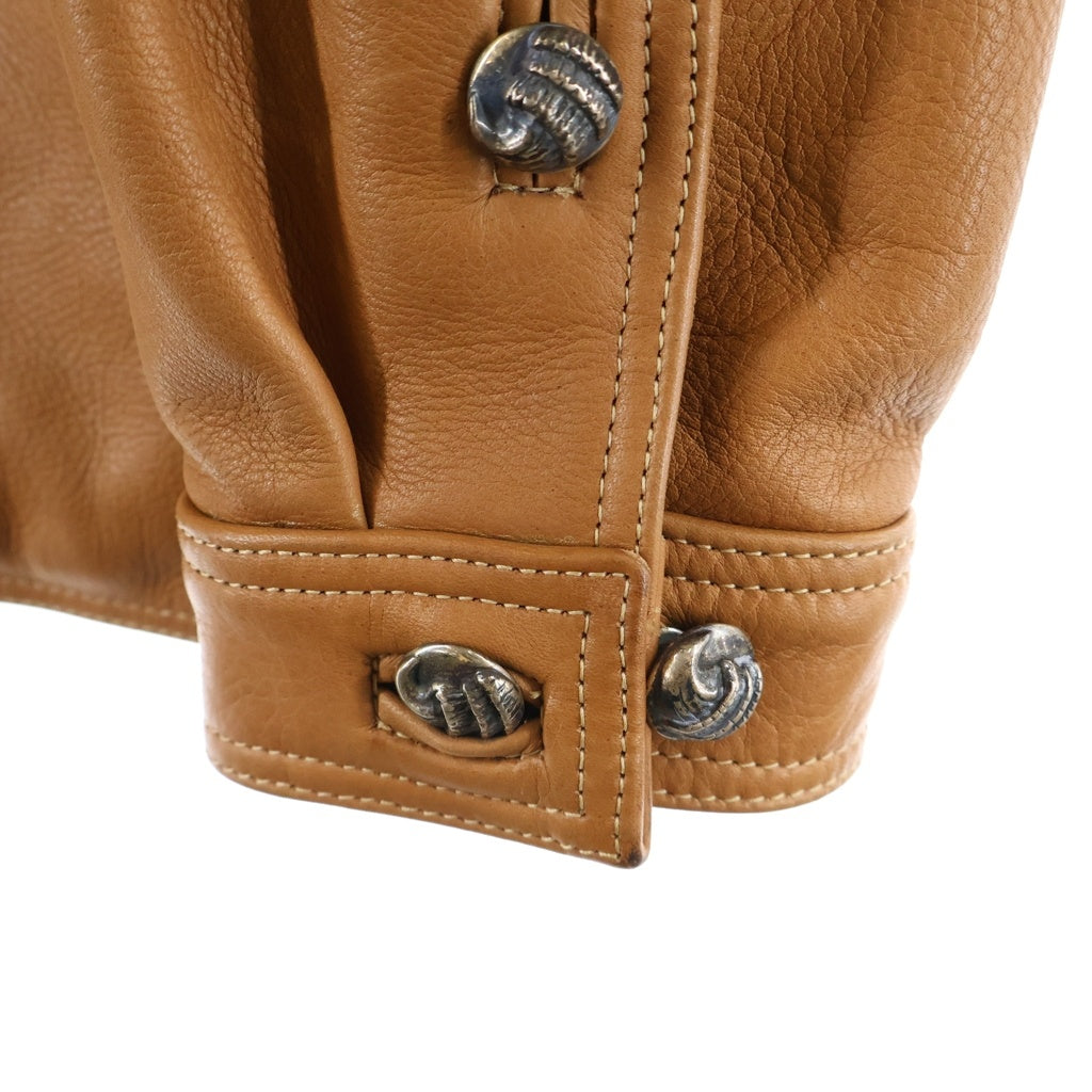 CHROME HEARTS(クロムハーツ) HUNTING JACKET クロウボタン ハンティングレザージャケット ブラウン