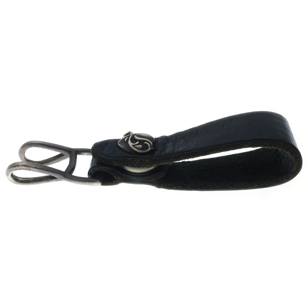 CHROME HEARTS(クロムハーツ) BELT LOOP ハートボタンレザーベルトループ シルバー/ブラック