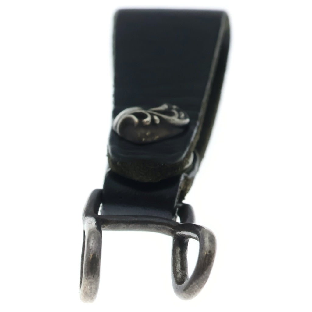 CHROME HEARTS(クロムハーツ) BELT LOOP ハートボタンレザーベルトループ シルバー/ブラック