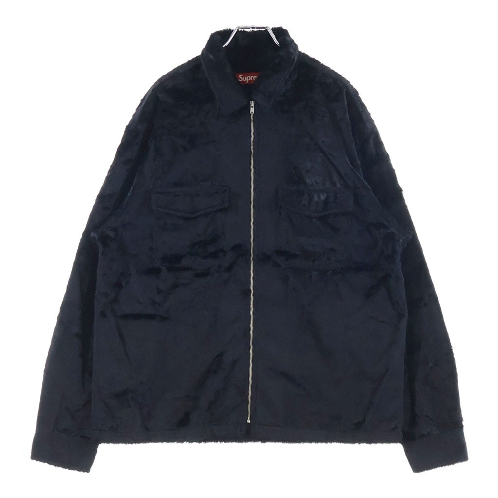 SUPREME(シュプリーム) 26SS Faux Fur Zip Up Shirt フェイクファー ジップアップシャツ ブラック