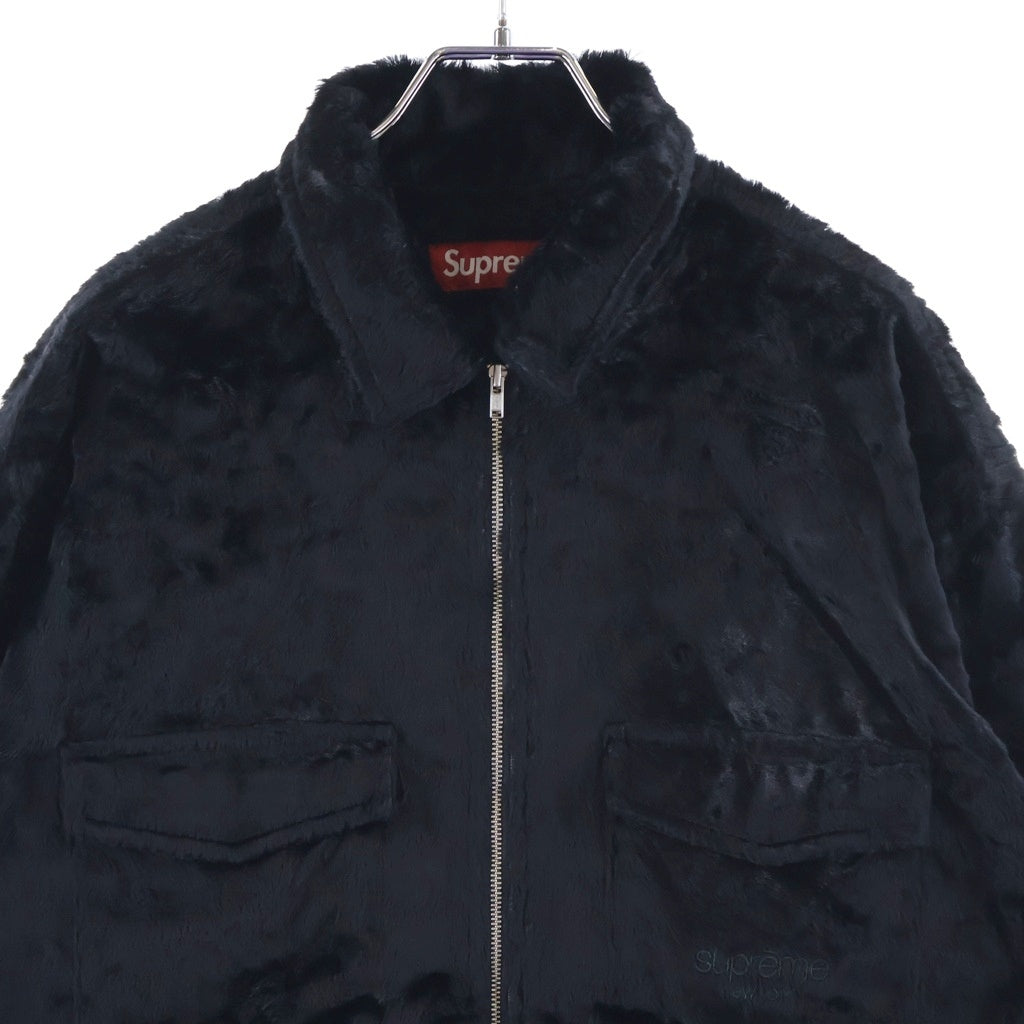 SUPREME(シュプリーム) 26SS Faux Fur Zip Up Shirt フェイクファー ジップアップシャツ ブラック