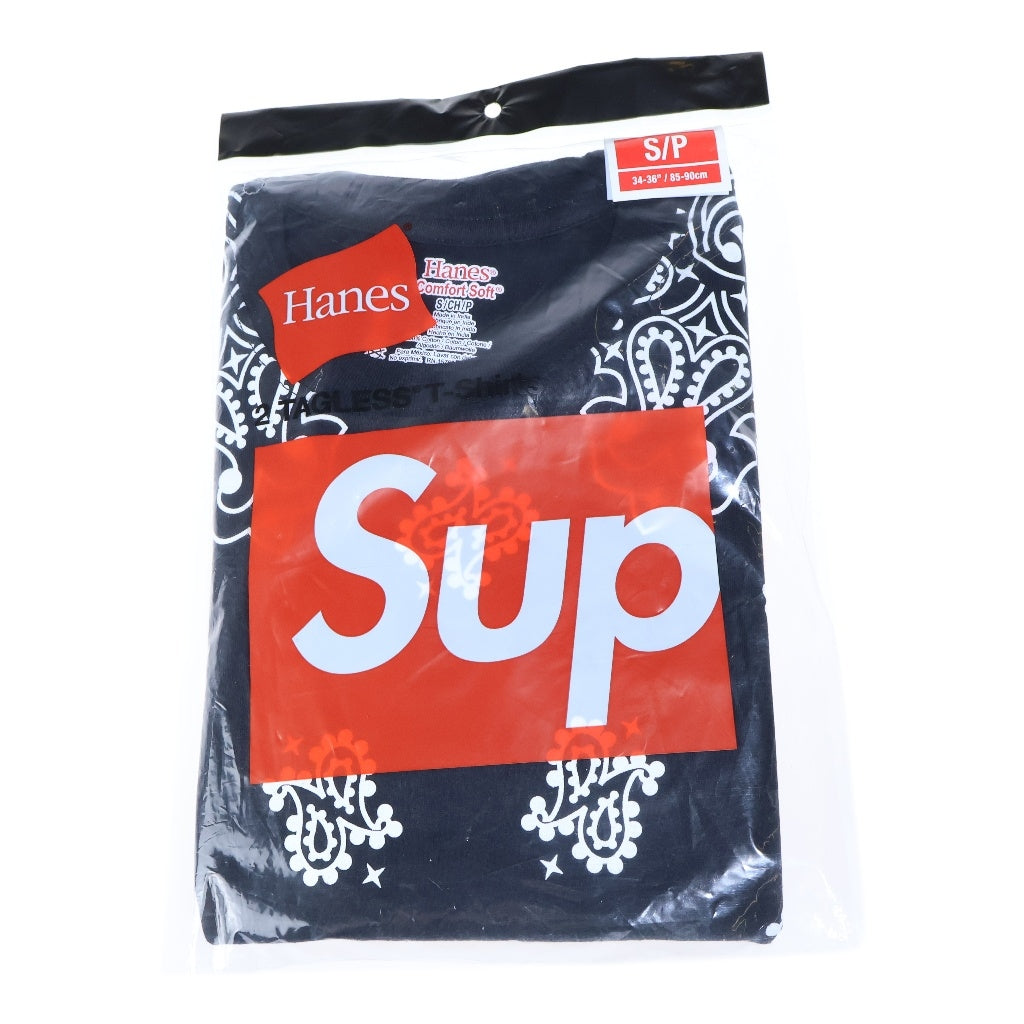SUPREME(シュプリーム) Hanes Bandana Tagless Tees (2Pack) ヘインズ バンダナ 半袖 カットソー ブラック