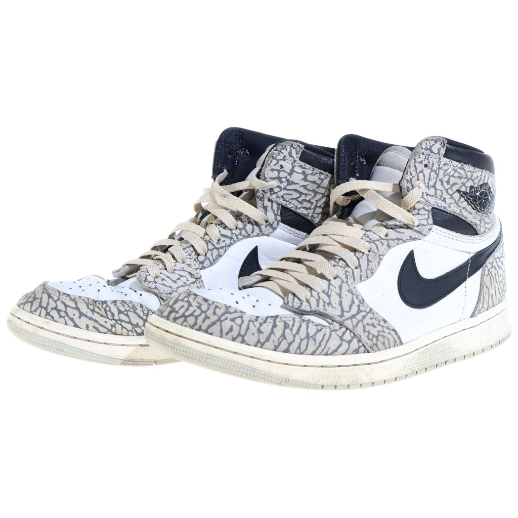 NIKE(ナイキ) AIR JORDAN 1 RETRO HIGH OG WHITE CEMENT ELEPHANT エアジョーダン1 ホワイトセメント ハイカットスニーカー ホワイト/グレー US9.5/27.5cm DZ5485-052