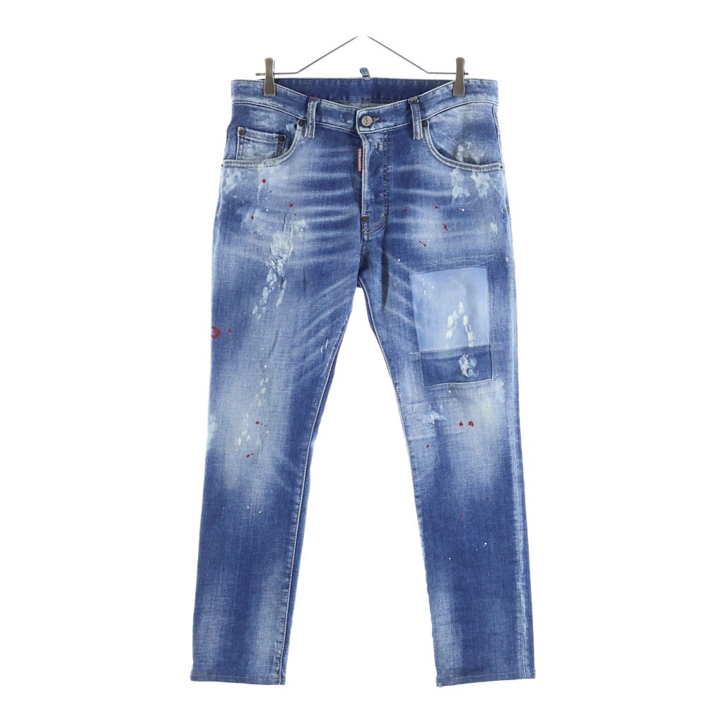 DSQUARED2(ディースクエアード) MEDIUM WORN OUT BOOTY WASH SKATER JEANS ダメージ加工 テーパード デニムパンツ ジーンズ インディゴ S74LB1456