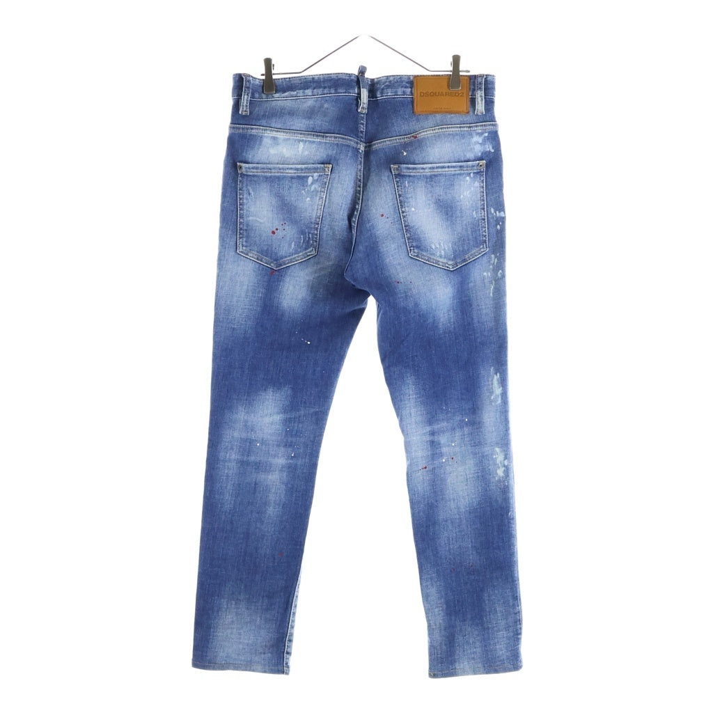 DSQUARED2(ディースクエアード) MEDIUM WORN OUT BOOTY WASH SKATER JEANS ダメージ加工 テーパード デニムパンツ ジーンズ インディゴ S74LB1456