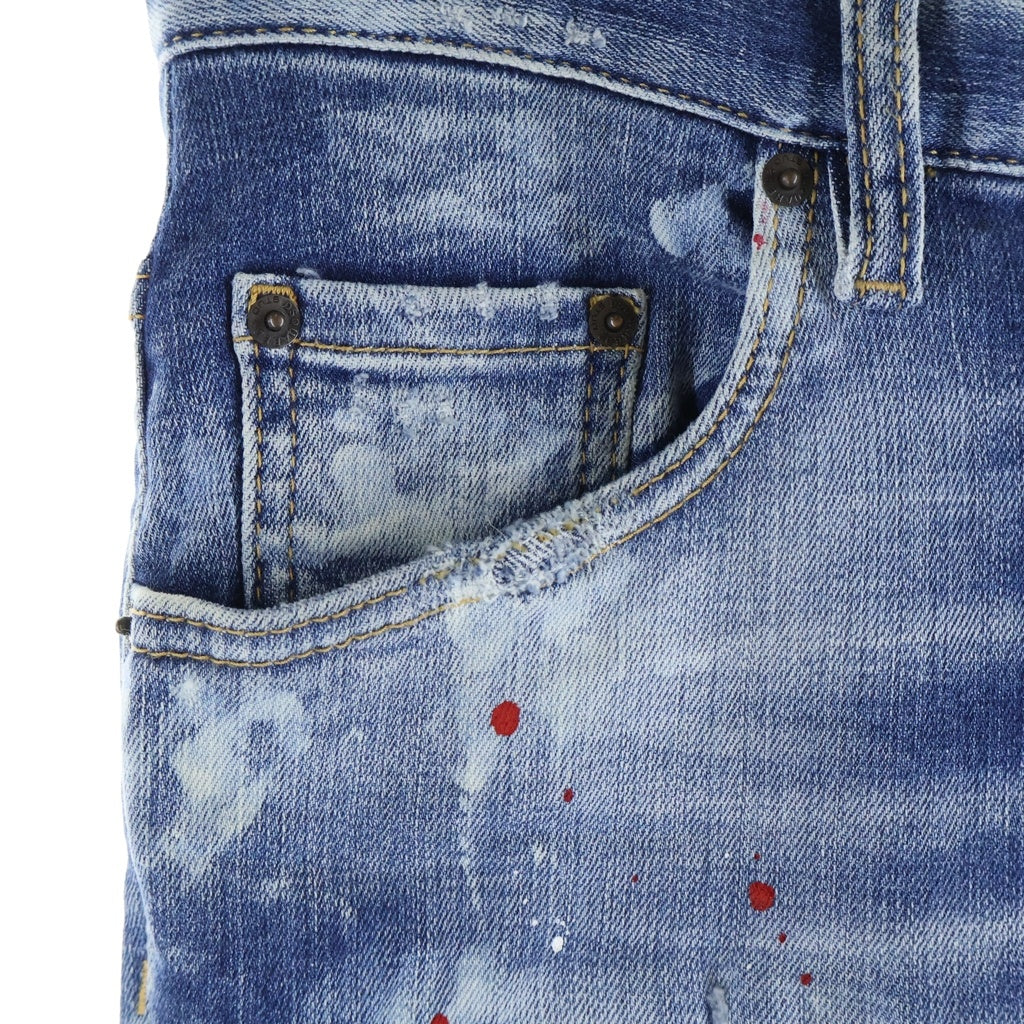 DSQUARED2(ディースクエアード) MEDIUM WORN OUT BOOTY WASH SKATER JEANS ダメージ加工 テーパード デニムパンツ ジーンズ インディゴ S74LB1456