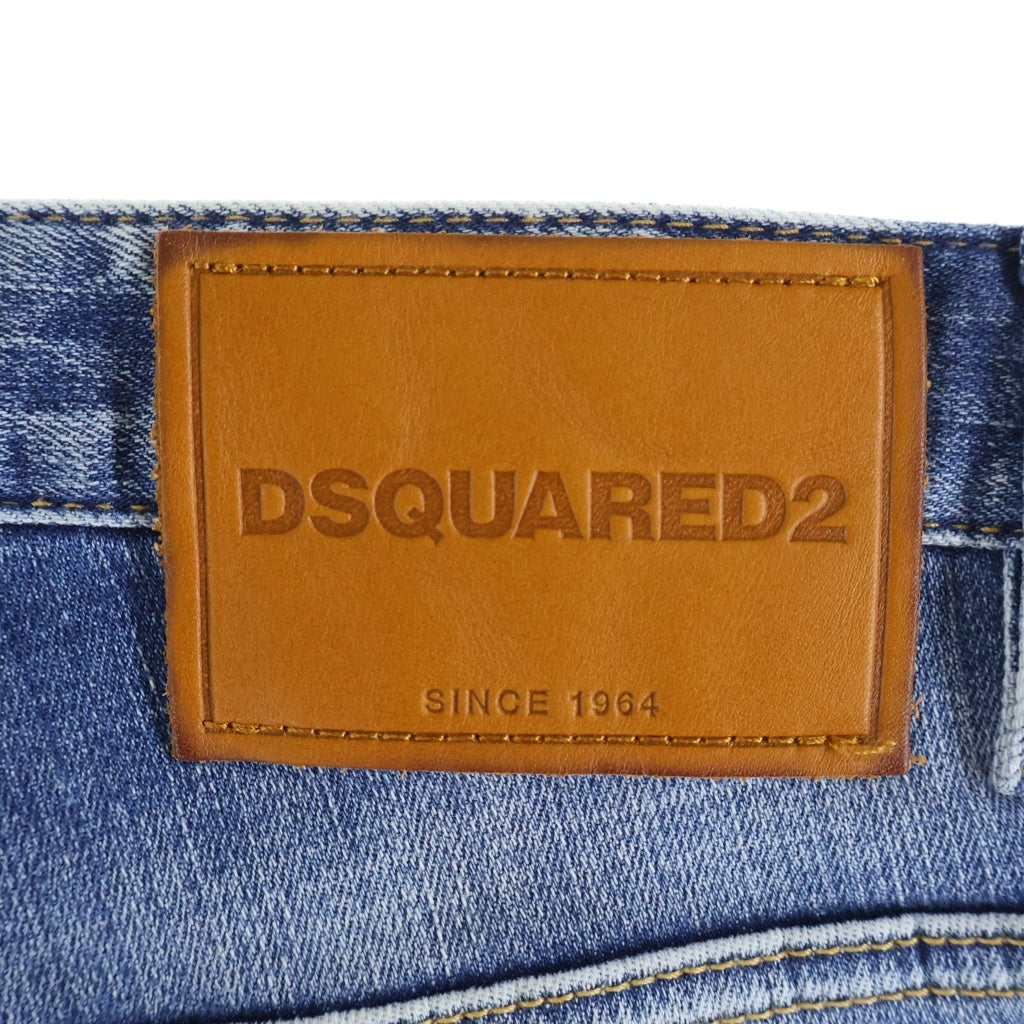 DSQUARED2(ディースクエアード) MEDIUM WORN OUT BOOTY WASH SKATER JEANS ダメージ加工 テーパード デニムパンツ ジーンズ インディゴ S74LB1456