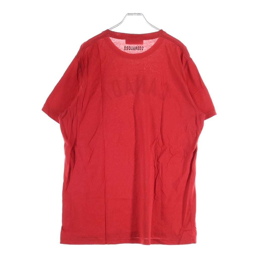 DSQUARED2(ディースクエアード) CANADA PRINT TEE フロントプリント半袖Tシャツ カットソー レッド S74GD0095