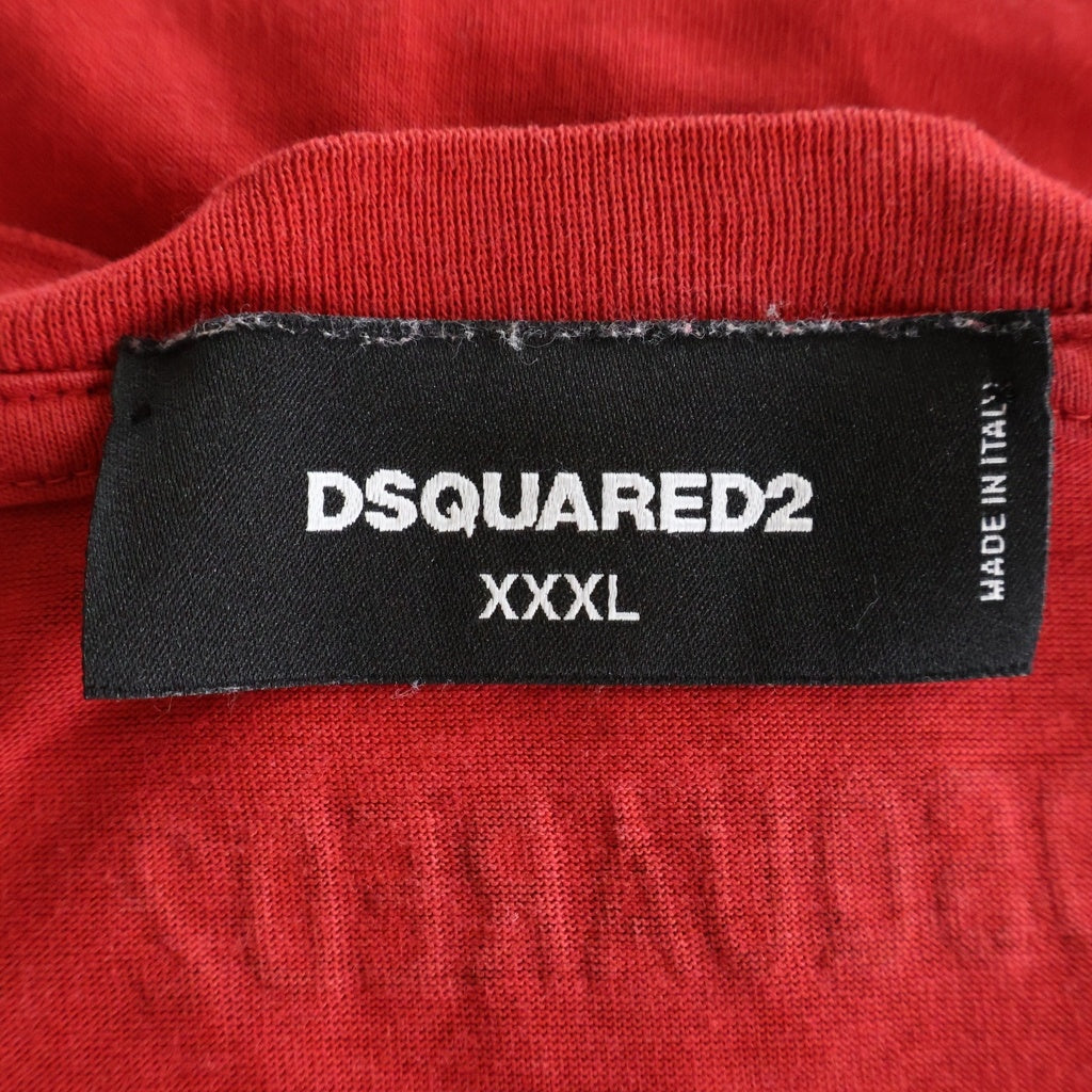 DSQUARED2(ディースクエアード) CANADA PRINT TEE フロントプリント半袖Tシャツ カットソー レッド S74GD0095