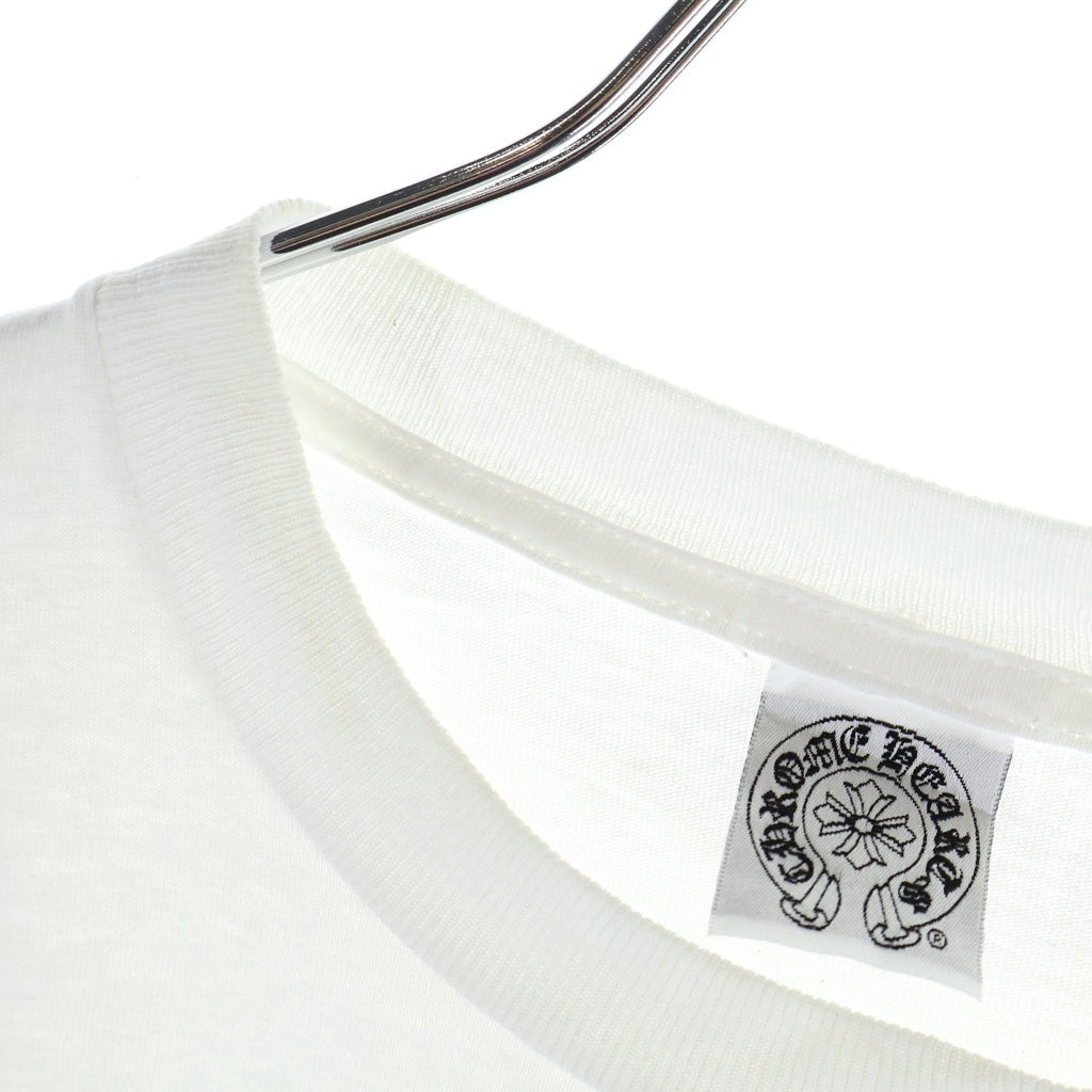 CHROME HEARTS(クロムハーツ) OLD MALIBU フローラルクロスデザイン ホースシュープリンテッド 長袖Tシャツ カットソー ホワイト