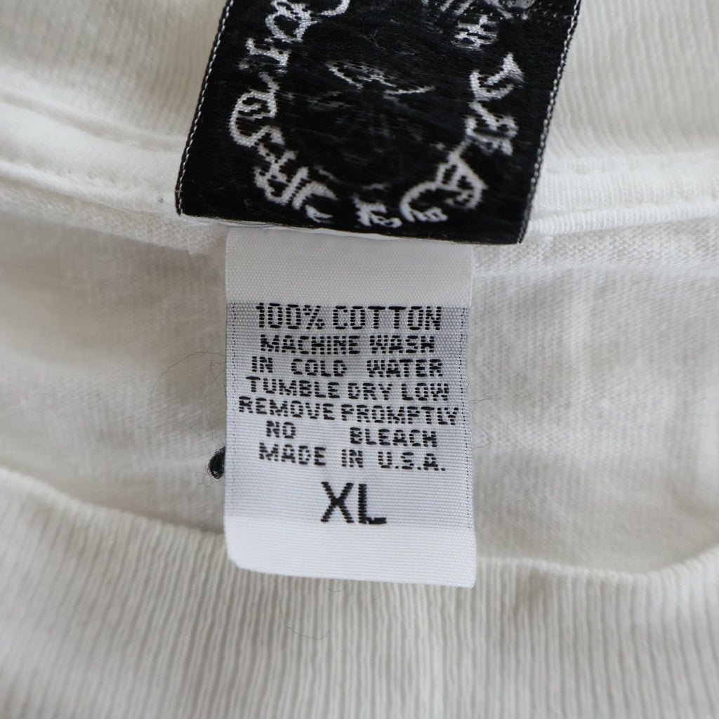 CHROME HEARTS(クロムハーツ) OLD MALIBU フローラルクロスデザイン ホースシュープリンテッド 長袖Tシャツ カットソー ホワイト