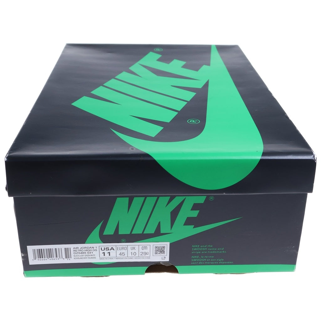 NIKE(ナイキ) AIR JORDAN 1 HI Black and Lucky Green DZ5485-031 エアジョーダン1 ラッキーグリーン ハイカットスニーカー US11/29cm