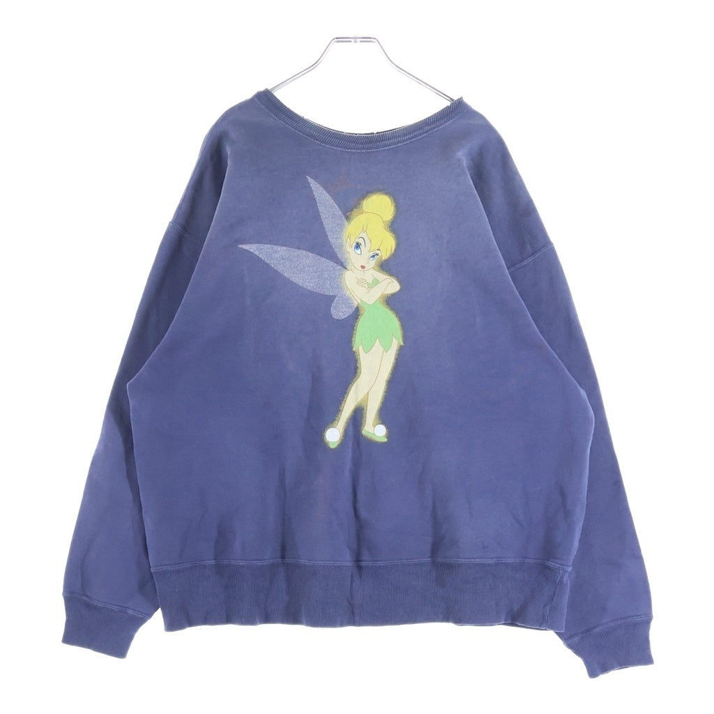 SAINT MICHAEL(セントマイケル) 26SS TINKER BELL DSN_CRW NK SWT ディズニー ティンカー ベル ヴィンテージ加工 スウェット トレーナー ネイビー SM-MK8-0000-C80