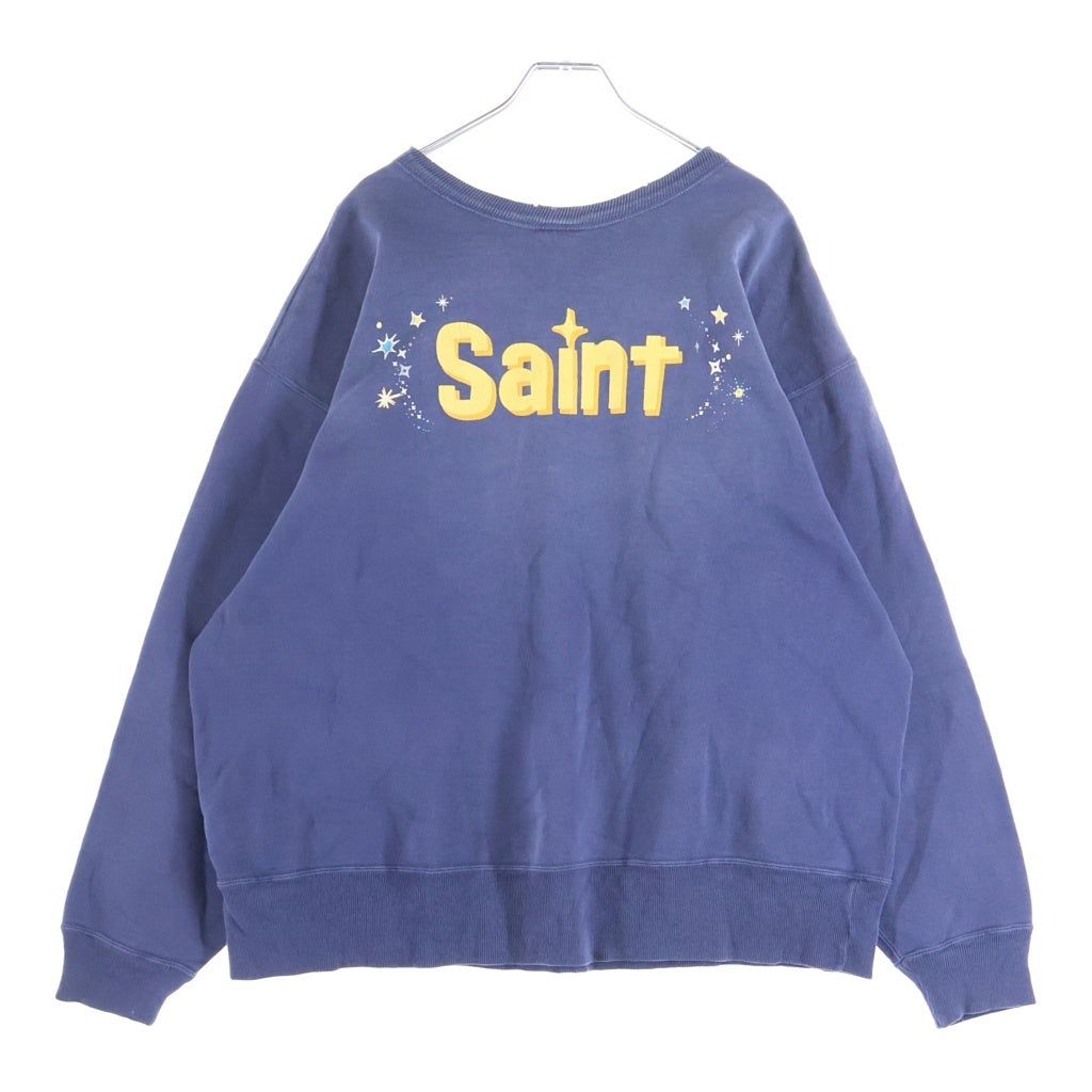 SAINT MICHAEL(セントマイケル) 26SS TINKER BELL DSN_CRW NK SWT ディズニー ティンカー ベル ヴィンテージ加工 スウェット トレーナー ネイビー SM-MK8-0000-C80